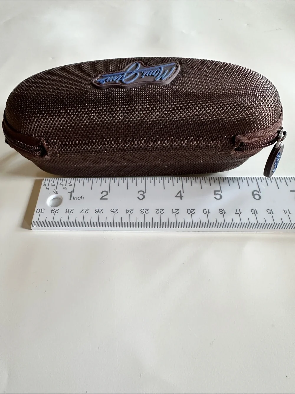 ❗️SOLD❗️Maui Jim Brown Hard Sunglasses Zipper Case with Floral Cleaning Cloth